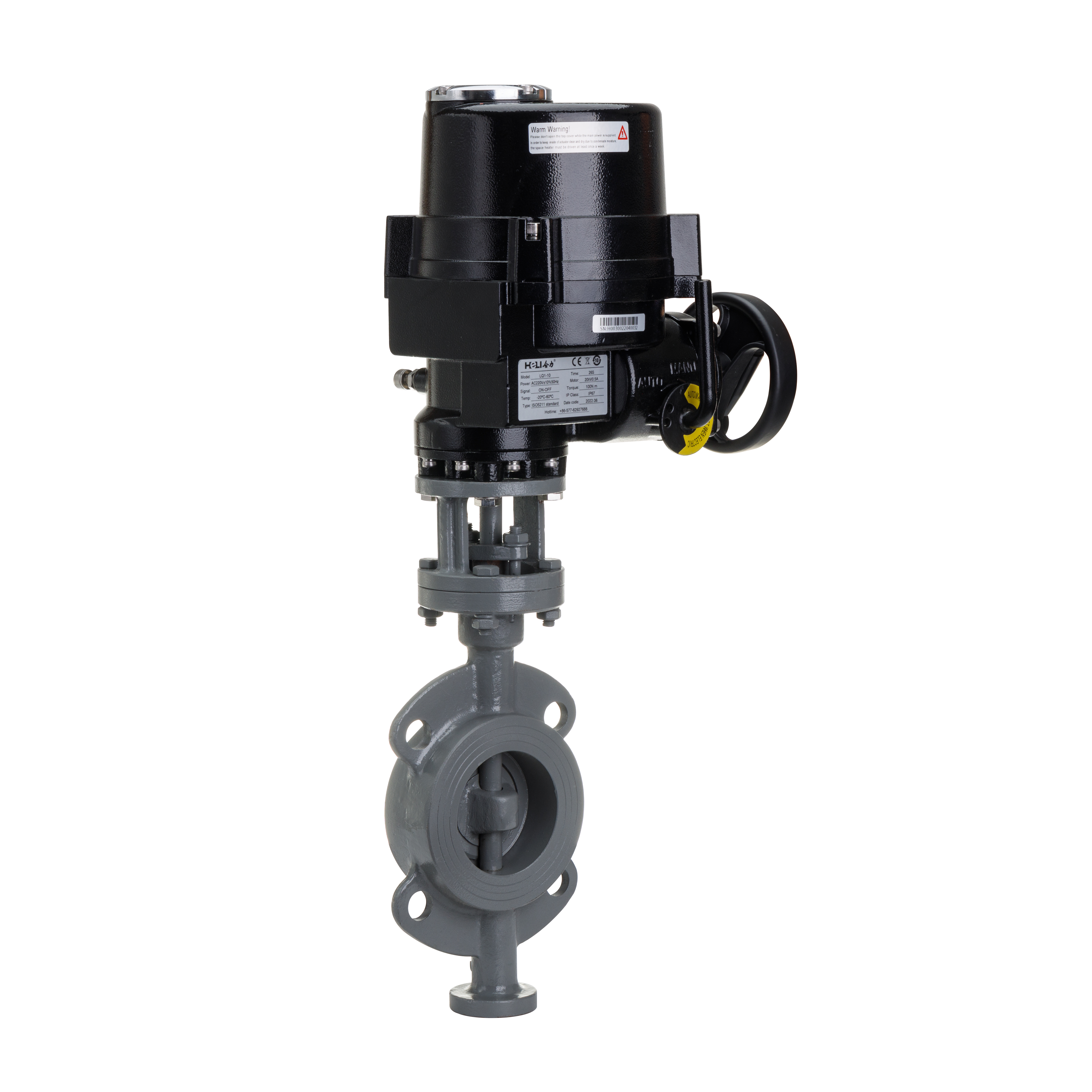 Lithium battery Marine electric butterfly valve