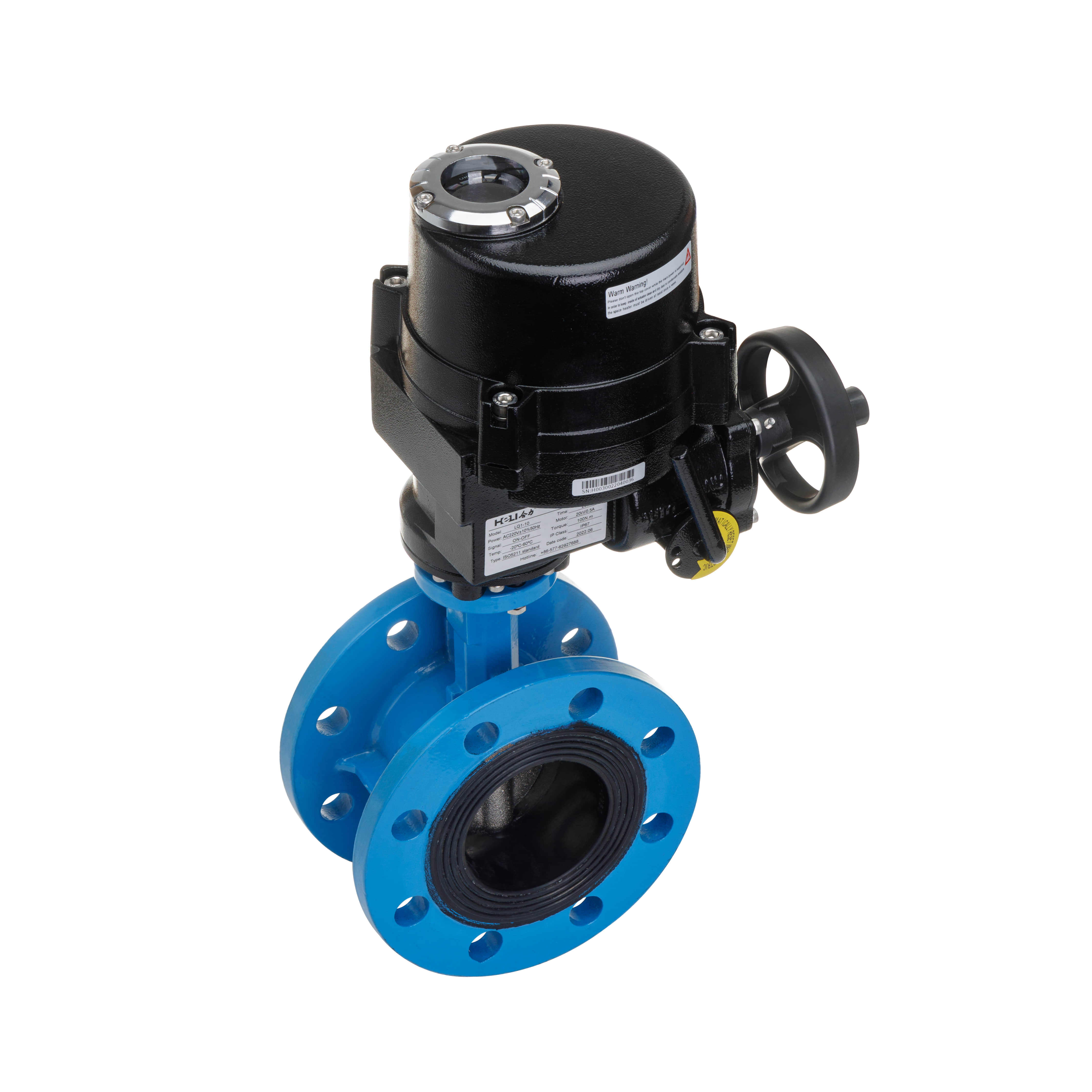 Electric flanged butterfly valve