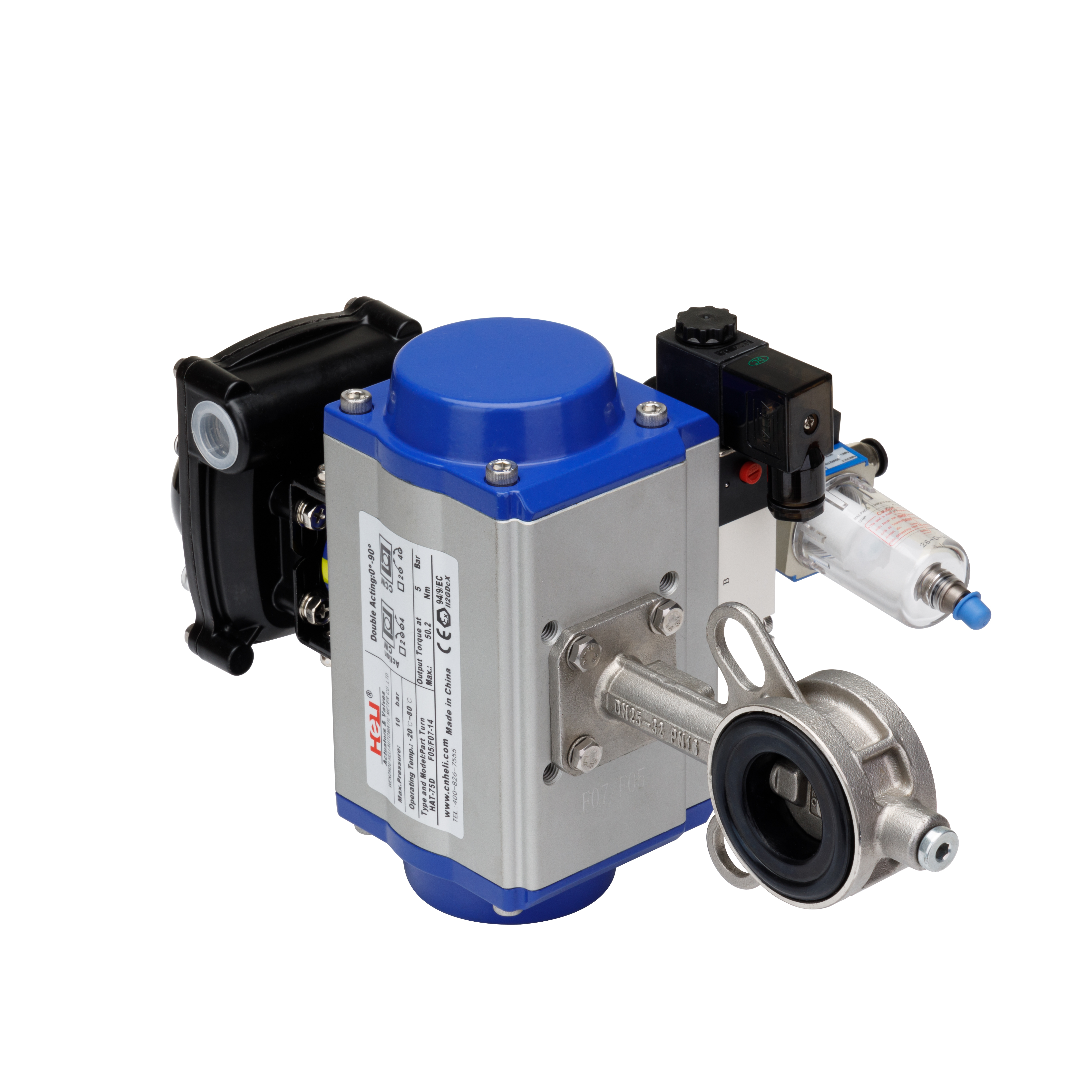 Lithium battery Pneumatic butterfly valve