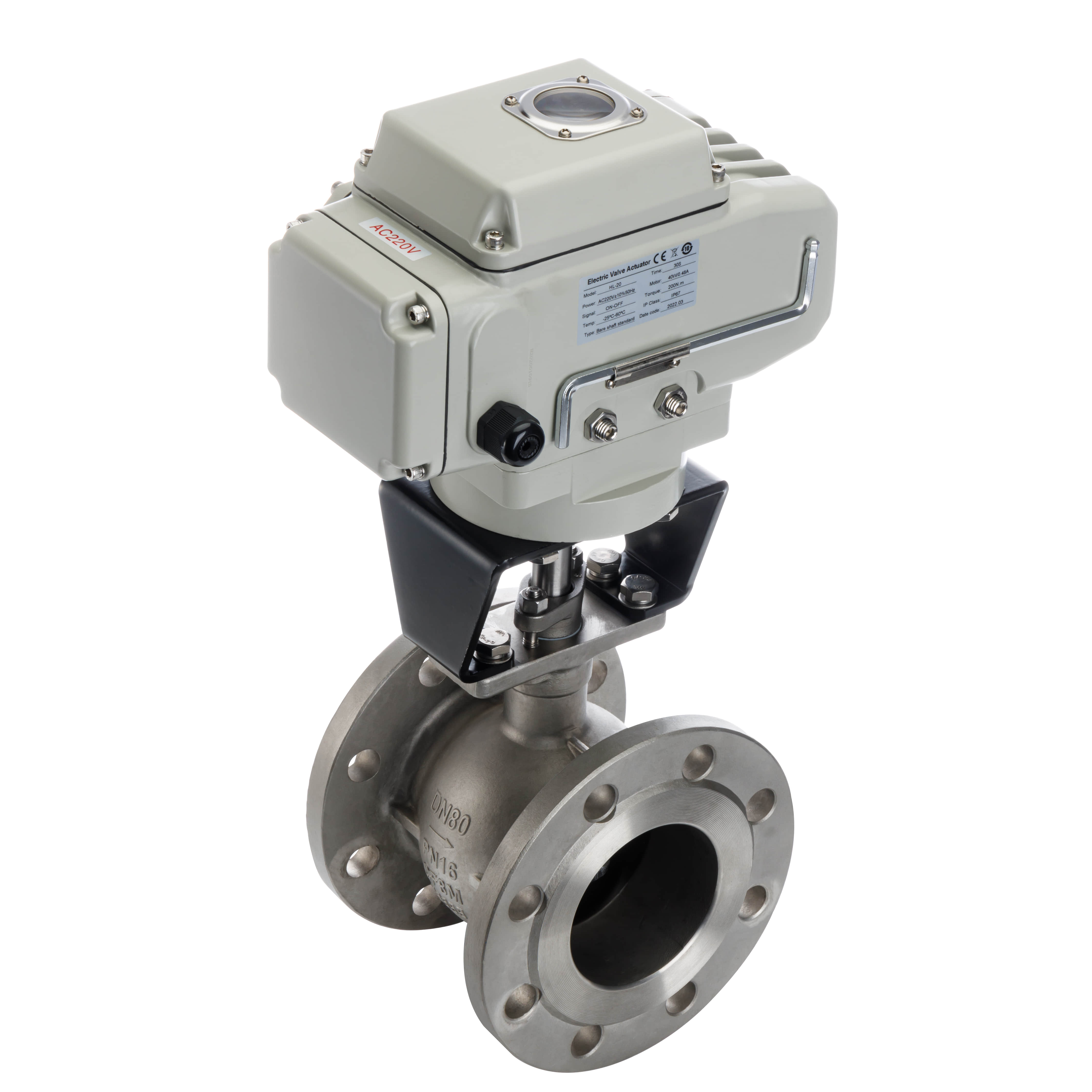 Electric V-ball valve